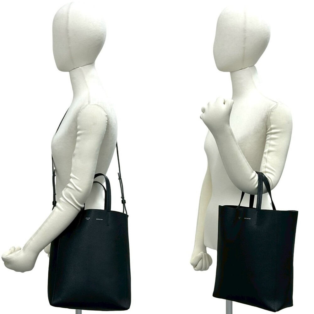 CELINE Vertical Cabas Small Leather 2-way Shoulder Bag, Handbag, Mini Tote Bl... - Picture 2 of 10